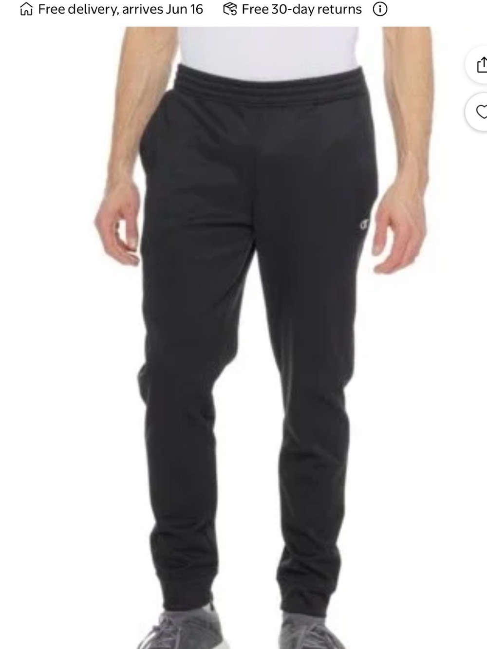 Champion Men’s Black Slim Fleece Joggers